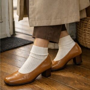 [41] TRIMOND Heels shoes brown leather vintage comfortable square-toe US10